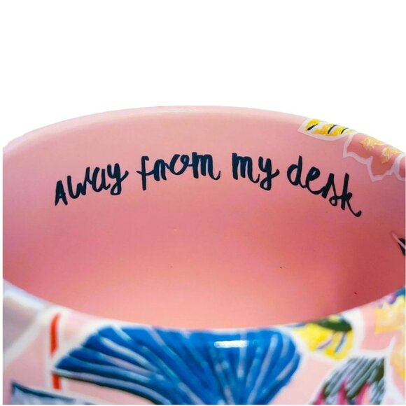 NWOT Retired OPALHOUSE MUG Away from My Desk Tropical Floral Cockatoo Stoneware - Picture 11 of 16